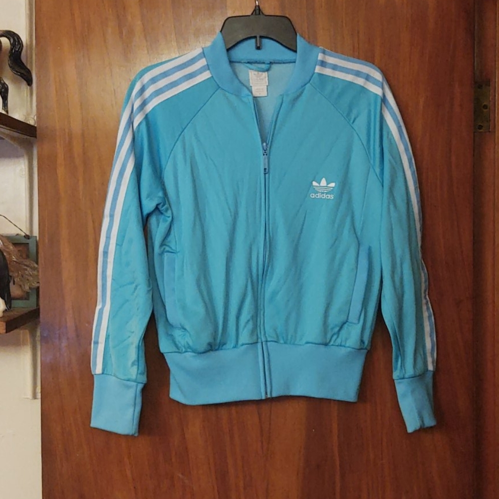 Vintage (color) bright turquoise"warm-up"jacket